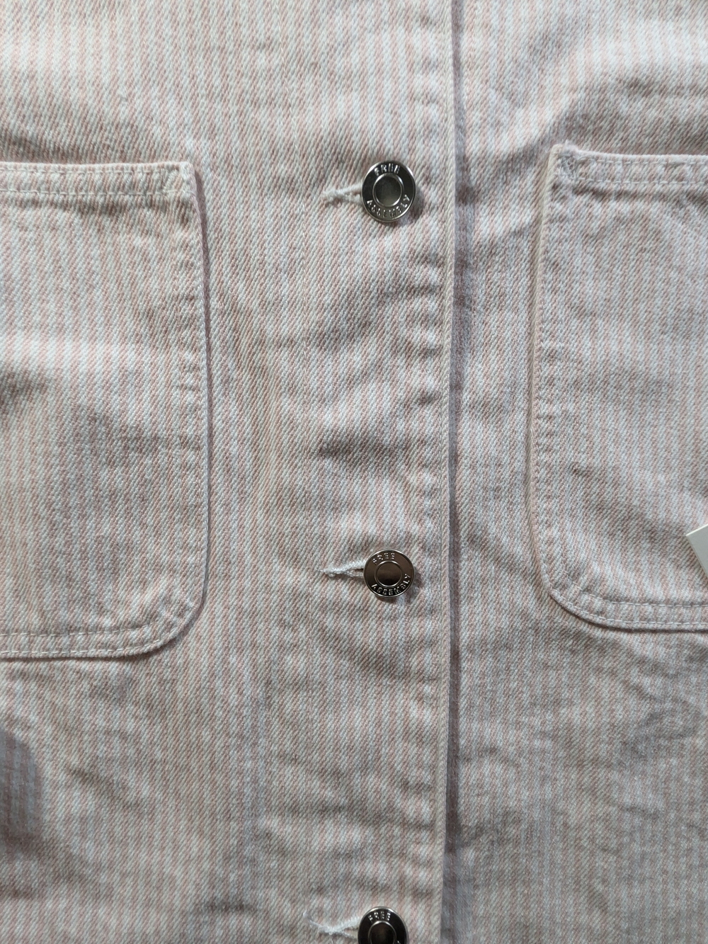 Free Assembly Women's Pink Stripe Corduroy Denim Trucker Jacket - Picture 6 of 9